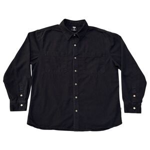 Teton x Grateful Dead Mens XL Black Denim Long Sleeve Work Shirt GD Logo Buttons